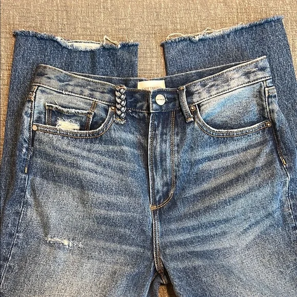 DRIFTWOOD Blue Straight Leg Jeans with Classic Fading Size 27 - Picture 3 of 10